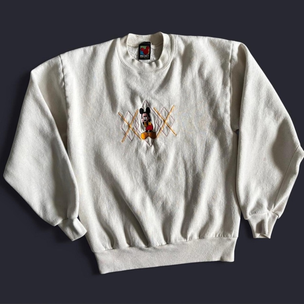 90s Mickey Mouse white crewneck sweatshirt sz Medium